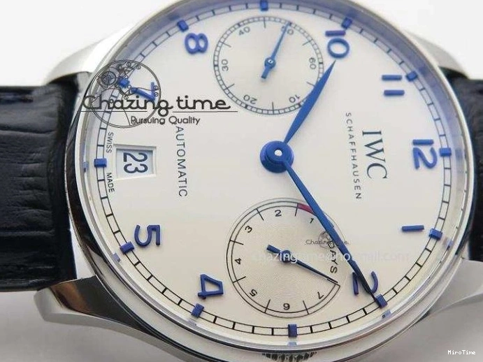MIROTIME 0711 EasyCare Portuguese Real PR IW500705 ZF 1:1 Best Edition On Blue Leather Strap A52010 V 7310